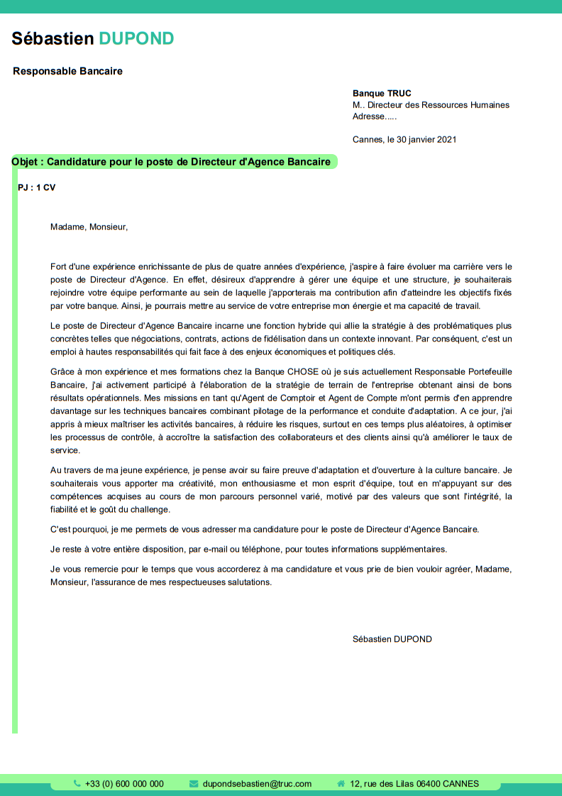 lettre de motivation modèle Libra