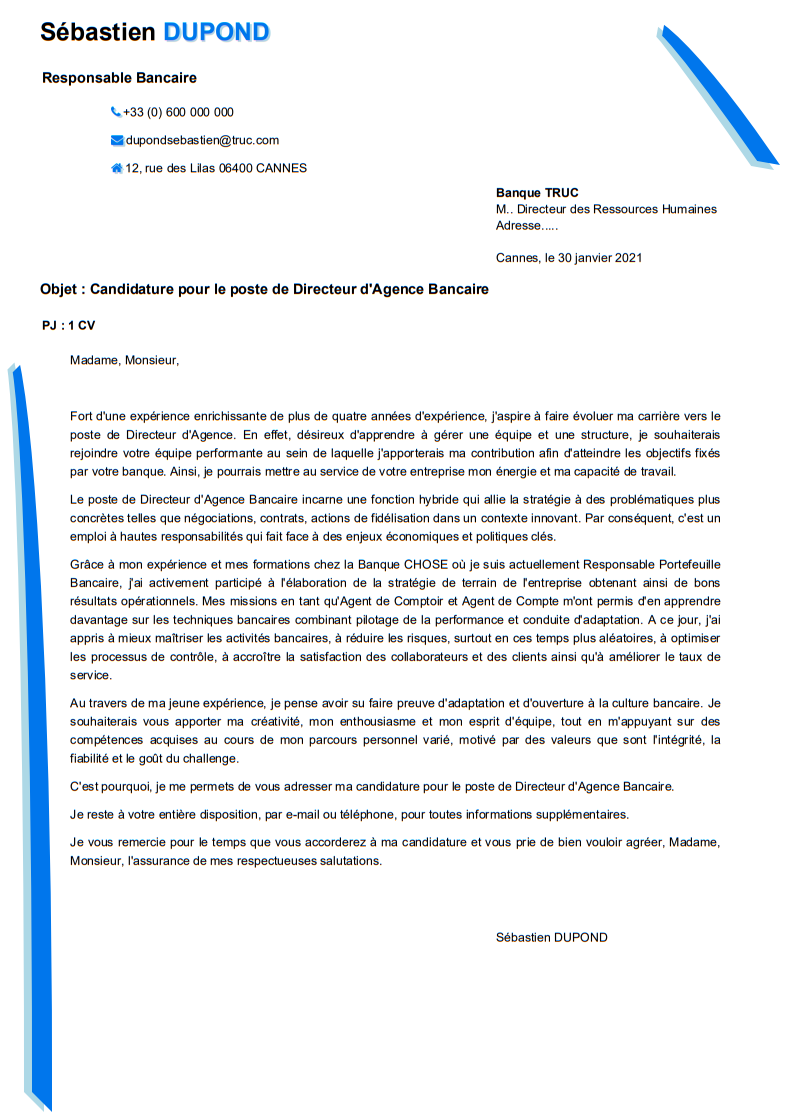 lettre de motivation modèle Phoenix